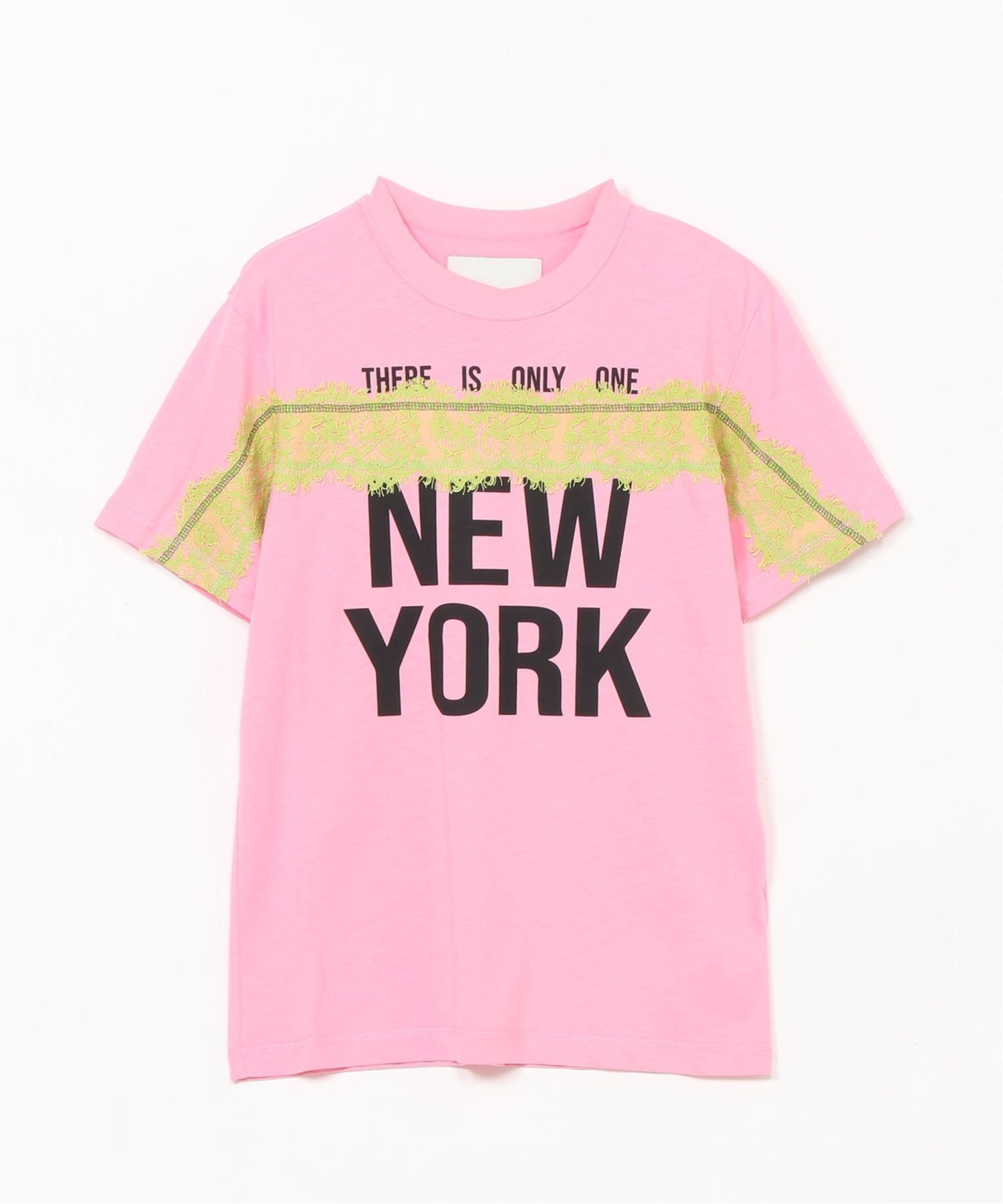 【スリーワン フィリップリム/3.1 Phillip Lim】の「NEW YORK」グラフィックプリントTシャツ インテリア・キッズ・メンズ・レディースファッション・服の通販 founy(ファニー) 　ファッション　Fashion　レディースファッション　WOMEN　トップス・カットソー　Tops/Tshirt　シャツ/ブラウス　Shirts/Blouses　ロング / Tシャツ　T-Shirts　グラフィック　Graphic　プリント　Print　レース　Race　PINK|ID: prp329100003980317 ipo3291000000026334650