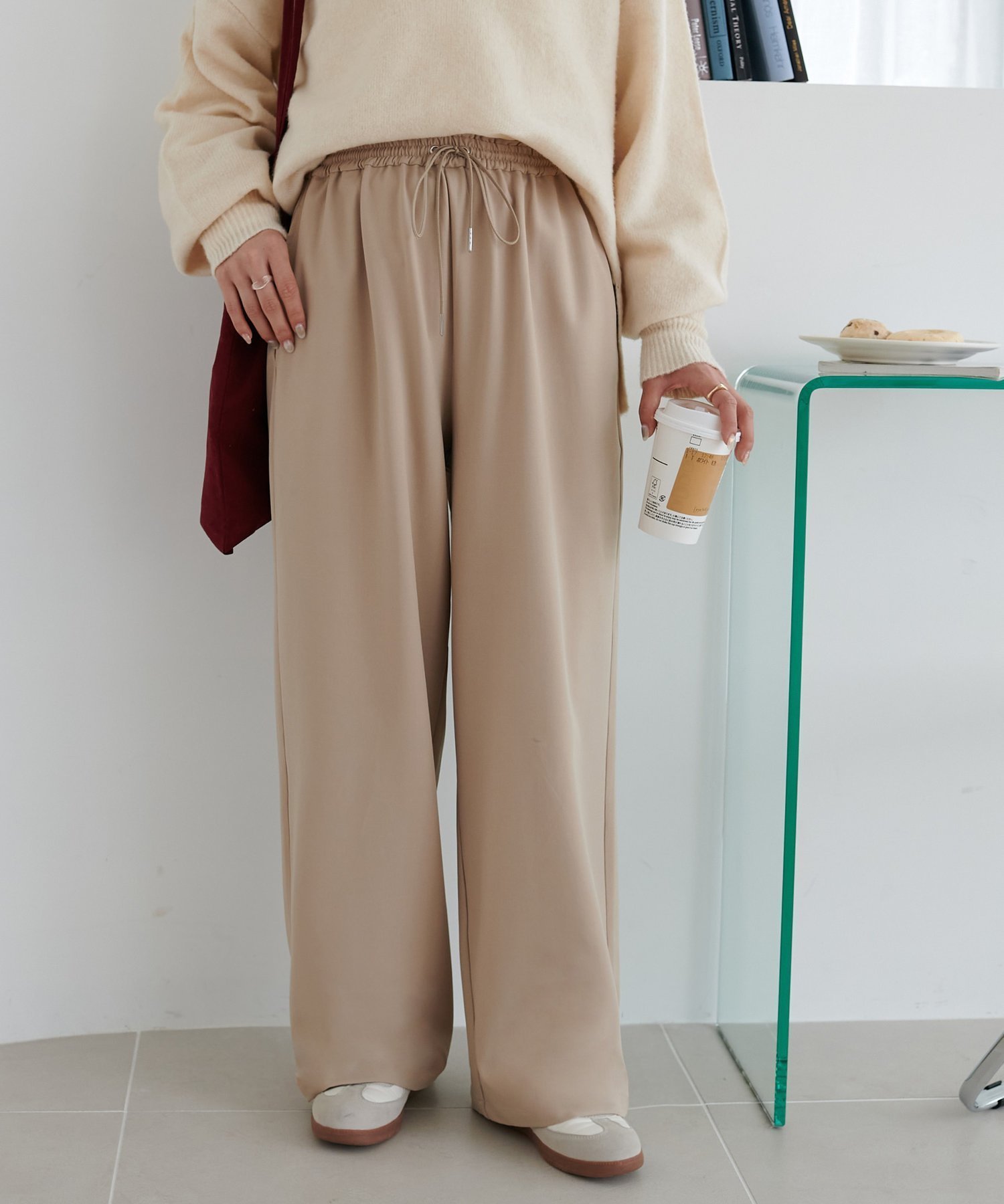 【ディスコート/Discoat】の《新色追加/7サイズ展開》-3kg見え!とろみイージーパンツ【ユニセックス】 インテリア・キッズ・メンズ・レディースファッション・服の通販 founy(ファニー) 　ファッション　Fashion　レディースファッション　WOMEN　パンツ　Pants　とろみ　Thickness　ギャザー　Gather　フロント　Front　ポケット　Pocket　メンズ　Mens　リラックス　Relax　楽ちん　Easy　ライトベージュ|ID: prp329100003983343 ipo3291000000030652805