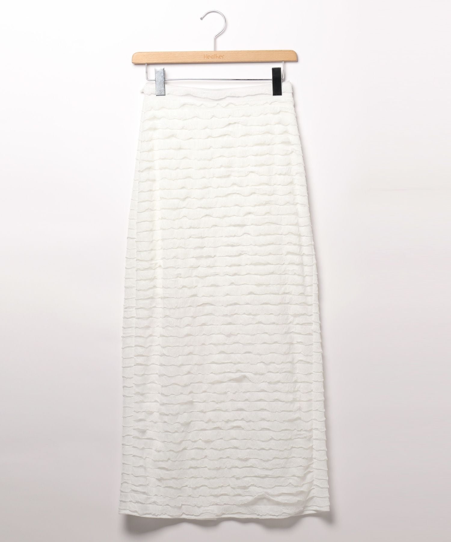 【ヘザー/Heather】のミニフリルタイトロングスカート インテリア・キッズ・メンズ・レディースファッション・服の通販 founy(ファニー) 　ファッション　Fashion　レディースファッション　WOMEN　スカート　Skirt　ロングスカート　Long Skirt　おすすめ　Recommend　コンパクト　Compact　バランス　Balance　フリル　Frills　オフホワイト|ID: prp329100003983914 ipo3291000000026394389