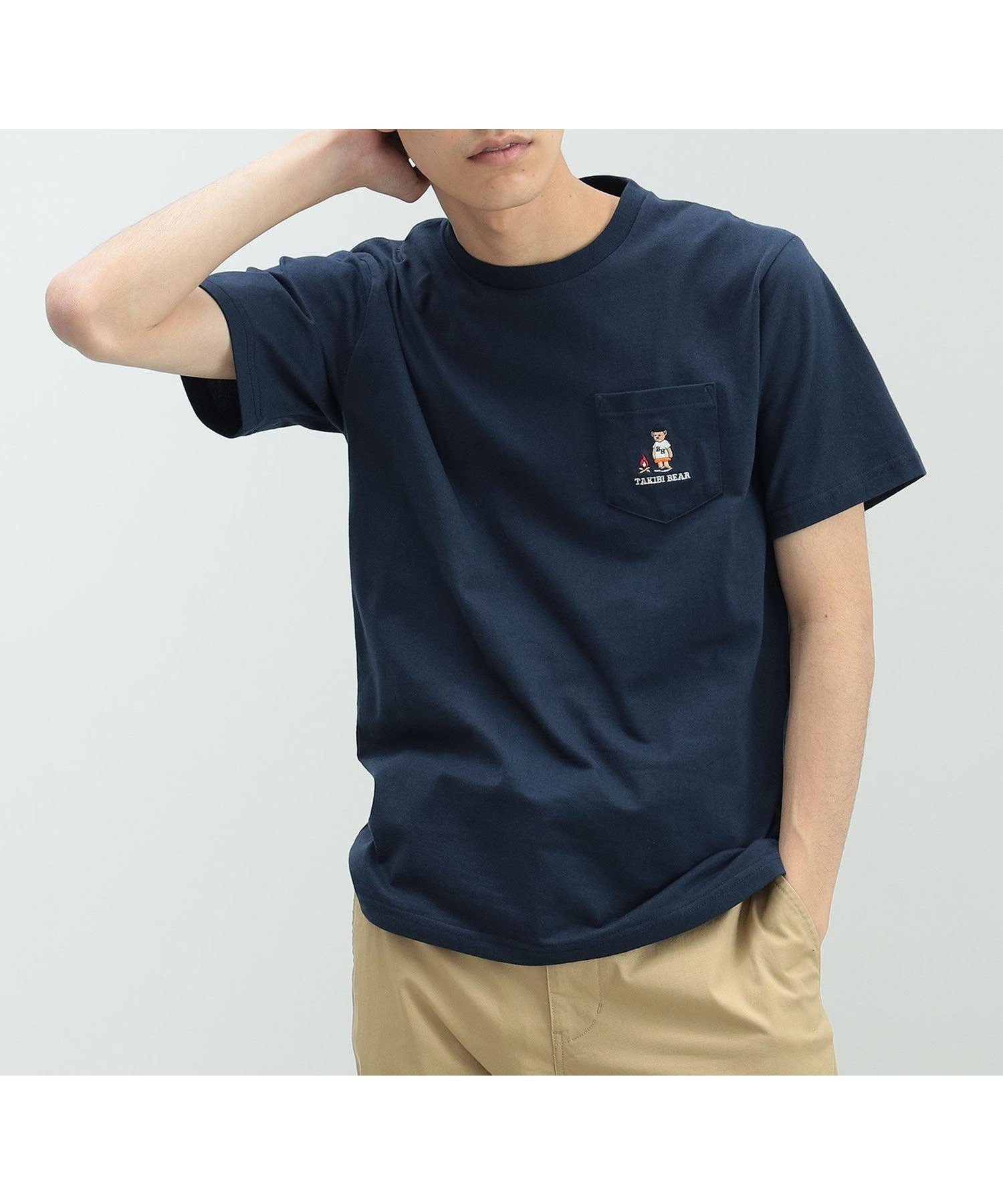 【ビームス ハート/BEAMS HEART】の【Unisex】BEAMS HEART / タキビ ベアー ポケット Tシャツ 24SS ポケT ワンポイント summer インテリア・キッズ・メンズ・レディースファッション・服の通販 founy(ファニー) 　ファッション　Fashion　レディースファッション　WOMEN　トップス・カットソー　Tops/Tshirt　シャツ/ブラウス　Shirts/Blouses　ロング / Tシャツ　T-Shirts　2024年　2024　2024春夏・S/S　Ss,Spring/Summer,2024　ユニセックス　Unisex　アウトドア　Outdoor　シンプル　Simple　ポケット　Pocket　モチーフ　Motif　ワンポイント　One Point　夏　Summer　NAVY|ID: prp329100003984164 ipo3291000000028349563