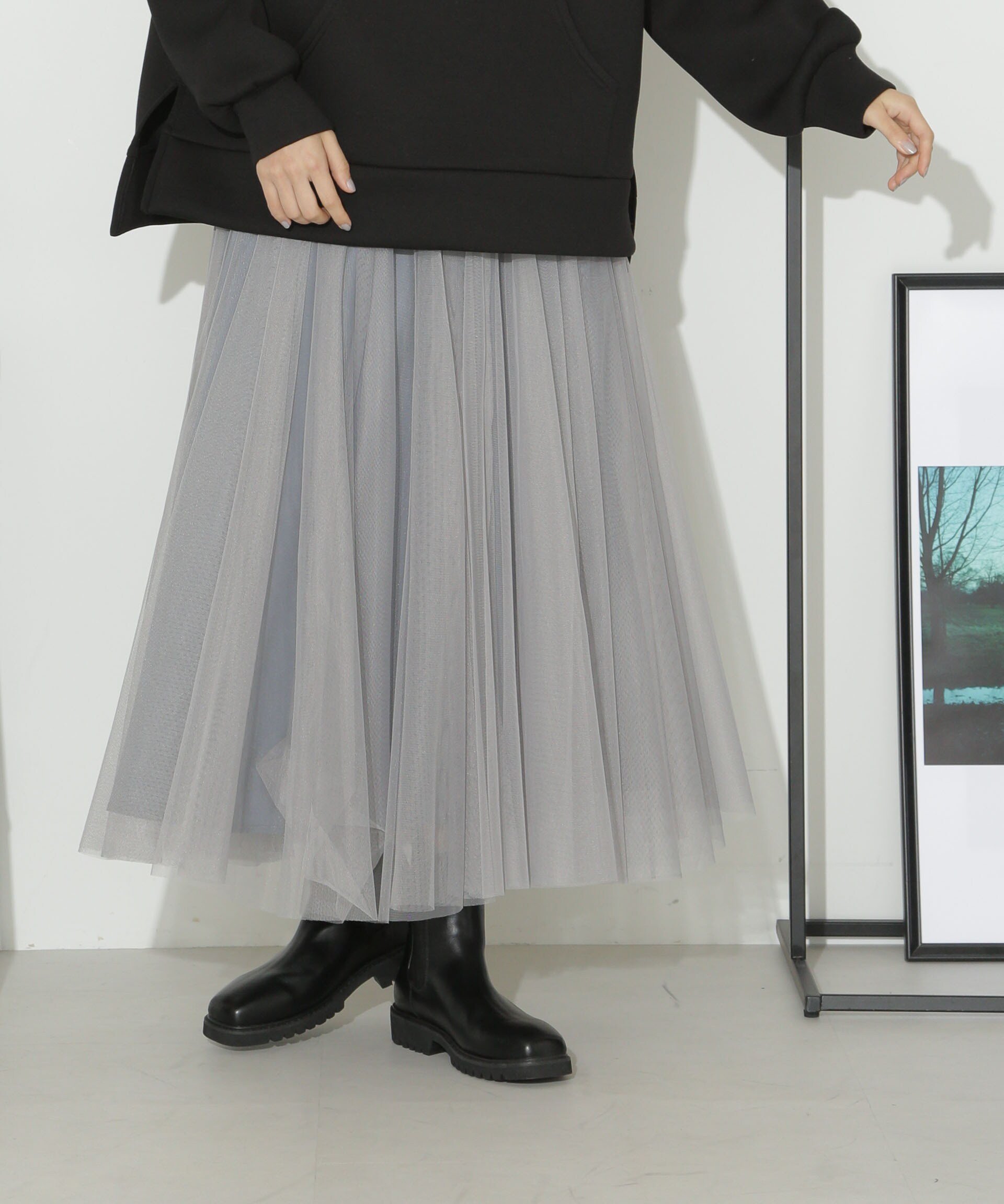 【ナノ ユニバース/nano universe】のチュール サテンリバーシブルスカート インテリア・キッズ・メンズ・レディースファッション・服の通販 founy(ファニー) 　ファッション　Fashion　レディースファッション　WOMEN　スカート　Skirt　ウォッシャブル　Washable　ギャザー　Gather　サテン　Satin　チュール　Tulle　ブルー|ID: prp329100003986767 ipo3291000000026308453