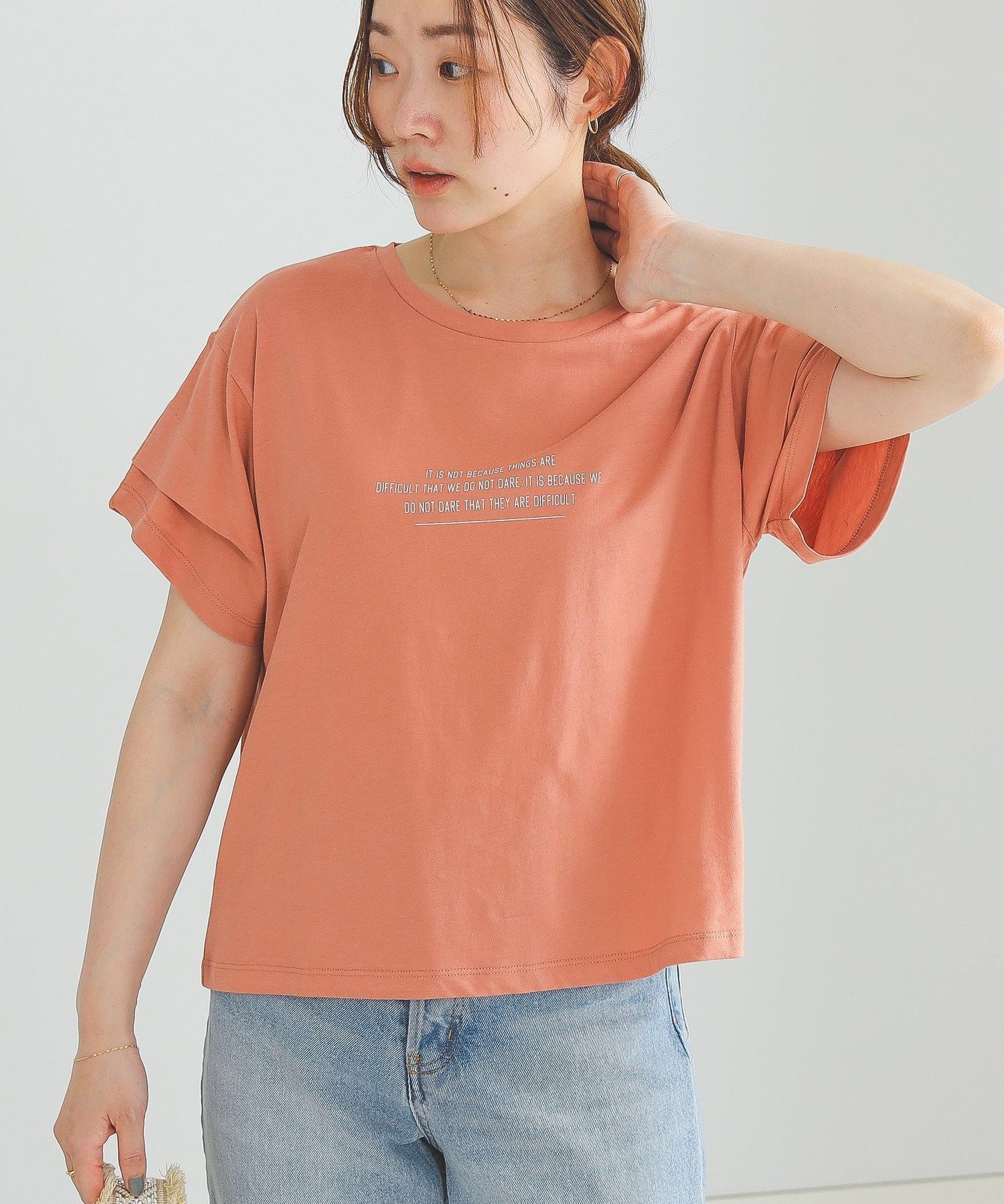 【その他のブランド/Other】のBEAMS HEART / 袖タック ロゴTシャツ インテリア・キッズ・メンズ・レディースファッション・服の通販 founy(ファニー) 　ファッション　Fashion　レディースファッション　WOMEN　トップス・カットソー　Tops/Tshirt　シャツ/ブラウス　Shirts/Blouses　ロング / Tシャツ　T-Shirts　インナー　Inner　シンプル　Simple　ORANGE|ID: prp329100003987271 ipo3291000000026313444