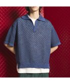 【メゾンスペシャル/MAISON SPECIAL】のSlub Yarn Bias Mesh Prime-Over Short Sleeve Skipper Knit Polo Shirt BLU|ID: prp329100004001799 ipo3291000000026464219