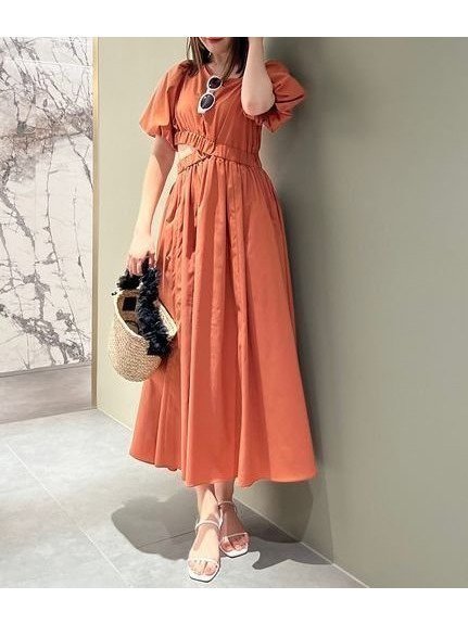 【スナイデル/SNIDEL】の【WEB限定】サイドカットアウトワンピース インテリア・キッズ・メンズ・レディースファッション・服の通販 founy(ファニー) 　ファッション　Fashion　レディースファッション　WOMEN　ワンピース　Dress　アシンメトリー　Asymmetry　オレンジ　Orange　スリット　Slit　ドット　Dot　無地　Plain Color　ORG[051]|ID: prp329100004004705 ipo3291000000026492800