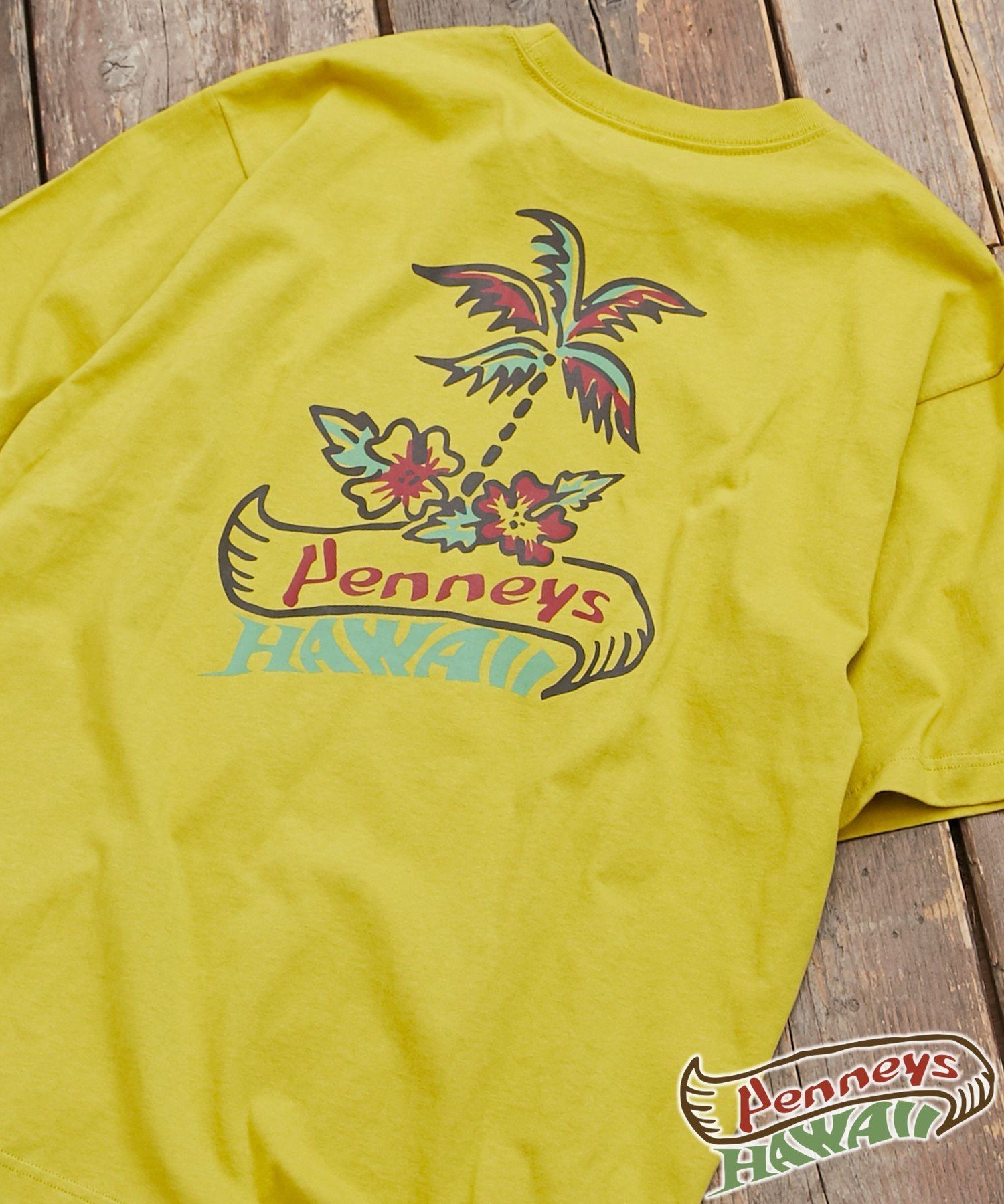 【コーエン/COEN】のPenneysHAWAII(ペニーズハワイ)別注プリントTシャツ インテリア・キッズ・メンズ・レディースファッション・服の通販 founy(ファニー) 　ファッション　Fashion　レディースファッション　WOMEN　トップス・カットソー　Tops/Tshirt　シャツ/ブラウス　Shirts/Blouses　ロング / Tシャツ　T-Shirts　コレクション　Collection　サマー　Summer　フロント　Front　プリント　Print　別注　Special Order　夏　Summer　MUSTARD|ID: prp329100004010456 ipo3291000000028445046