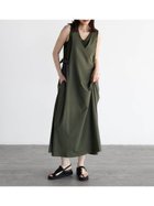 【ラシュッド/LASUD】のメッシュレイヤードVネックワンピース 人気、トレンドファッション・服の通販 founy(ファニー) ファッション Fashion レディースファッション WOMEN ワンピース Dress キャミソール Camisole メッシュ Mesh thumbnail ダークカーキ|ID: prp329100004012573 ipo3291000000027627278