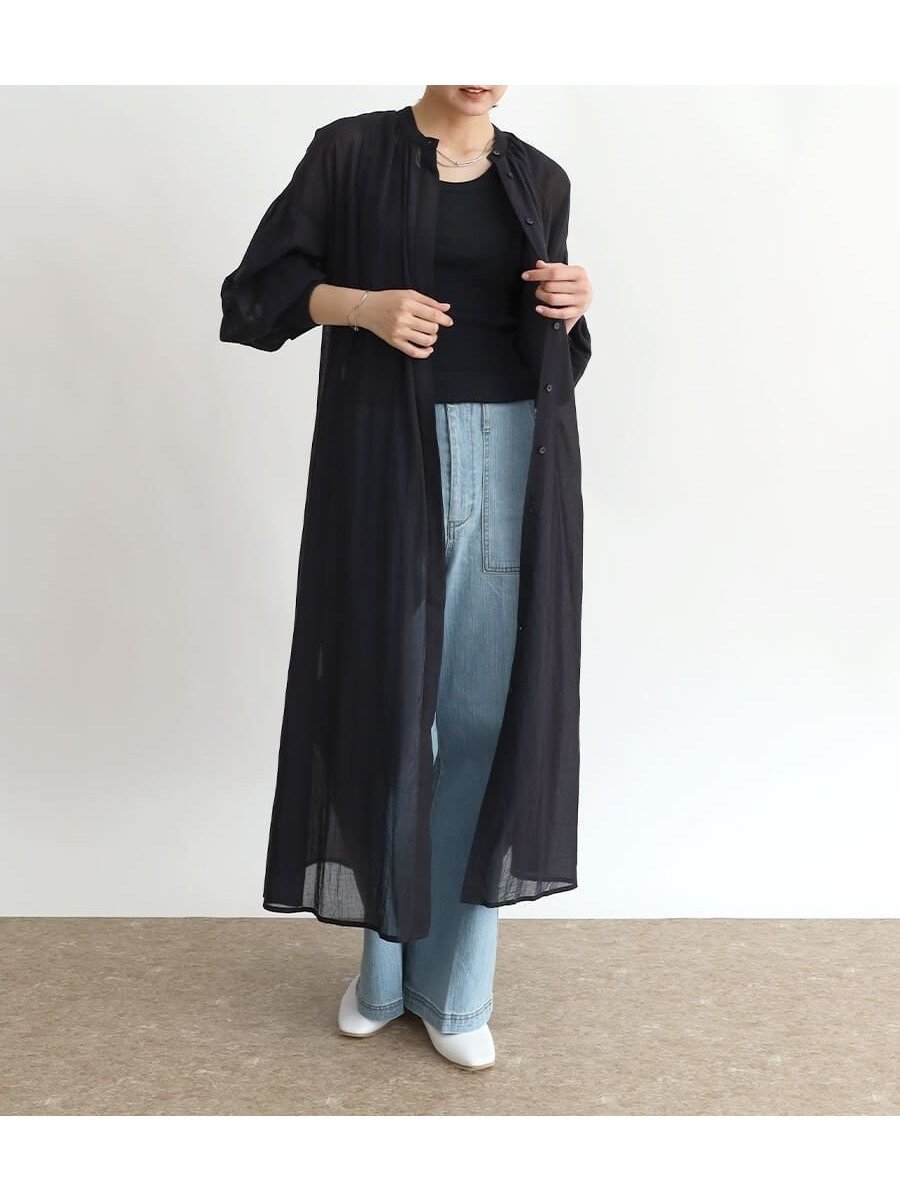 【ラシュッド/LASUD】のシアーコットンシャツワンピース 人気、トレンドファッション・服の通販 founy(ファニー) 　ファッション　Fashion　レディースファッション　WOMEN　ワンピース　Dress　シャツワンピース　Shirt Dresses　おすすめ　Recommend　シアー　Sheer　レギンス　Leggings　定番　Standard　洗える　Washable　 other-1|ID: prp329100004015942 ipo3291000000029315299