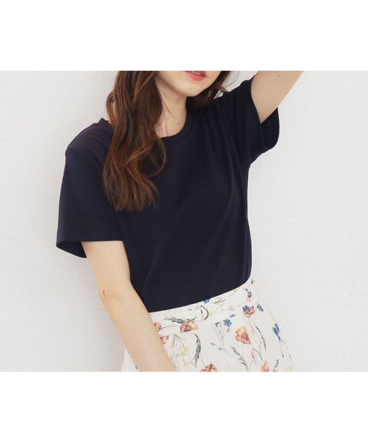 【インデックス/INDEX】の≪8color/S-LLsize≫透け感軽減バックシャンTシャツ【UVケア/接触冷感/洗濯機洗い可】 インテリア・キッズ・メンズ・レディースファッション・服の通販 founy(ファニー) 　ファッション　Fashion　レディースファッション　WOMEN　トップス・カットソー　Tops/Tshirt　シャツ/ブラウス　Shirts/Blouses　ロング / Tシャツ　T-Shirts　バッグ　Bag　ネイビー|ID: prp329100004016419 ipo3291000000028345007