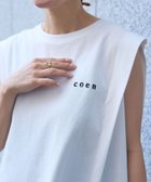 【コーエン/COEN】の【WEB限定】コーエンロゴ刺繍タックノースリーブTシャツ OFF WHITE|ID:prp329100004027640
