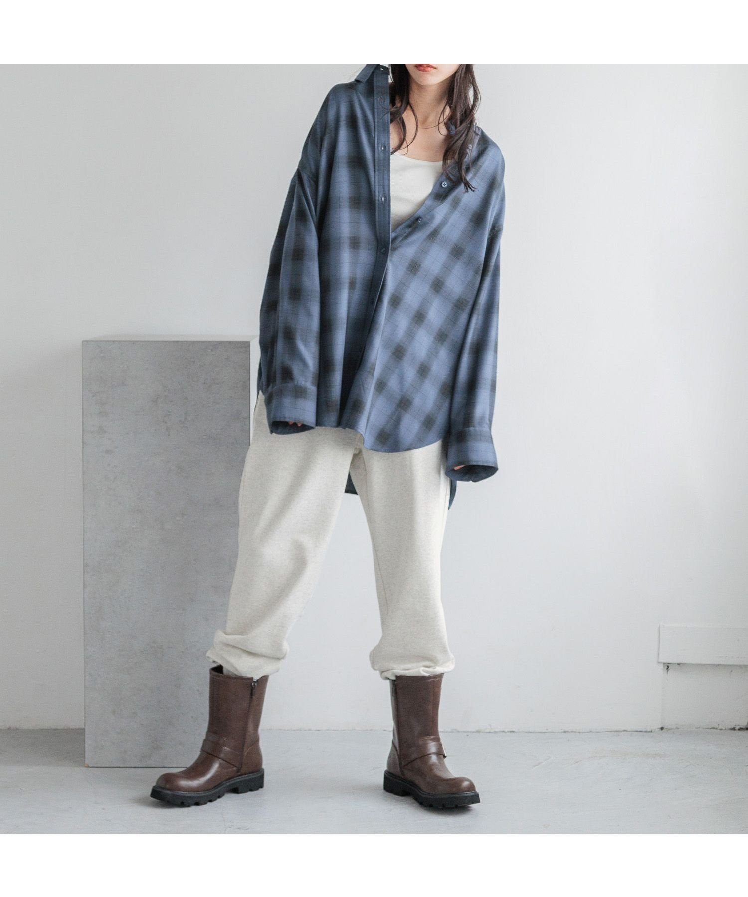 【ローリーズファーム/LOWRYS FARM】のオンブレチェックシャツLS 人気、トレンドファッション・服の通販 founy(ファニー) 　ファッション　Fashion　レディースファッション　WOMEN　トップス・カットソー　Tops/Tshirt　シャツ/ブラウス　Shirts/Blouses　おすすめ　Recommend　チェック　Check　デニム　Denim　ボトム　Bottom　 other-1|ID: prp329100004038888 ipo3291000000028176561