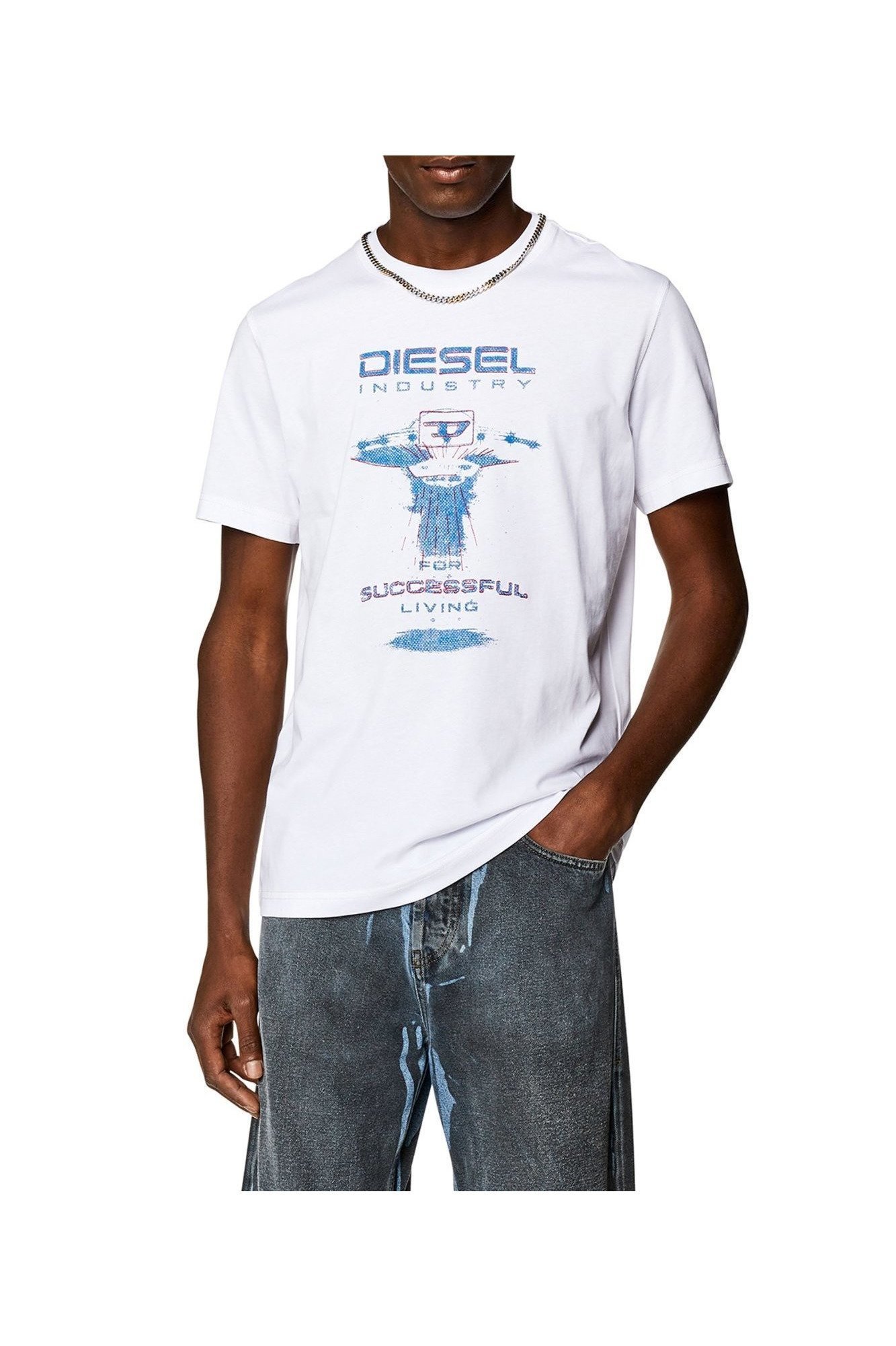 【ディーゼル/DIESEL / MEN】のメンズ Tシャツ T-DIEGOR-K69 インテリア・キッズ・メンズ・レディースファッション・服の通販 founy(ファニー) 　ファッション　Fashion　メンズファッション　MEN　グラフィック　Graphic　ジャージー　Jersey　メンズ　Mens　ホワイト|ID: prp329100004043494 ipo3291000000027027092