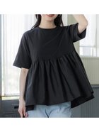 【コカ/COCA】のクルーネックドッキングカットソー Black|ID:prp329100004050451