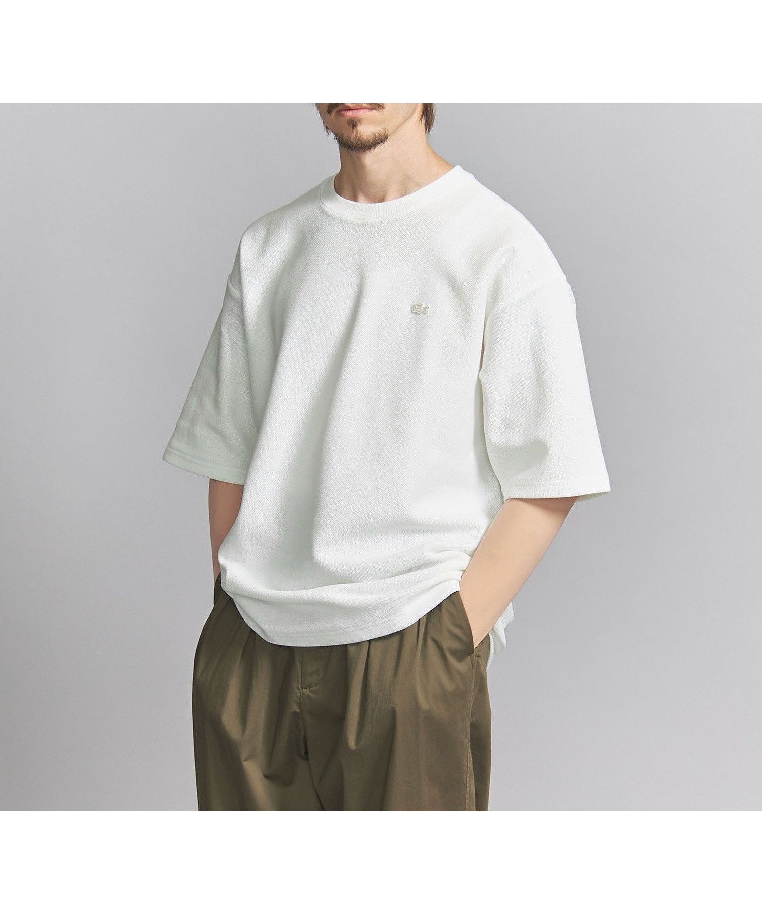 【ビューティ&ユース ユナイテッドアローズ/BEAUTY&YOUTH / UNITED ARROWS / MEN】のLACOSTE for BEAUTY YOUTH 1トーン ショートスリーブ Tシャツ 2 インテリア・キッズ・メンズ・レディースファッション・服の通販 founy(ファニー) 　ファッション　Fashion　メンズファッション　MEN　おすすめ　Recommend　ショーツ　Shorts　ショート　Short　ジャージ　Jersey　スリーブ　Sleeve　セットアップ　Set Up　ラッセル　Russell　エレガント 上品　Elegant　人気　Popularity　今季　This Season　別注　Special Order　定番　Standard　OFF WHITE|ID: prp329100004052343 ipo3291000000027993792