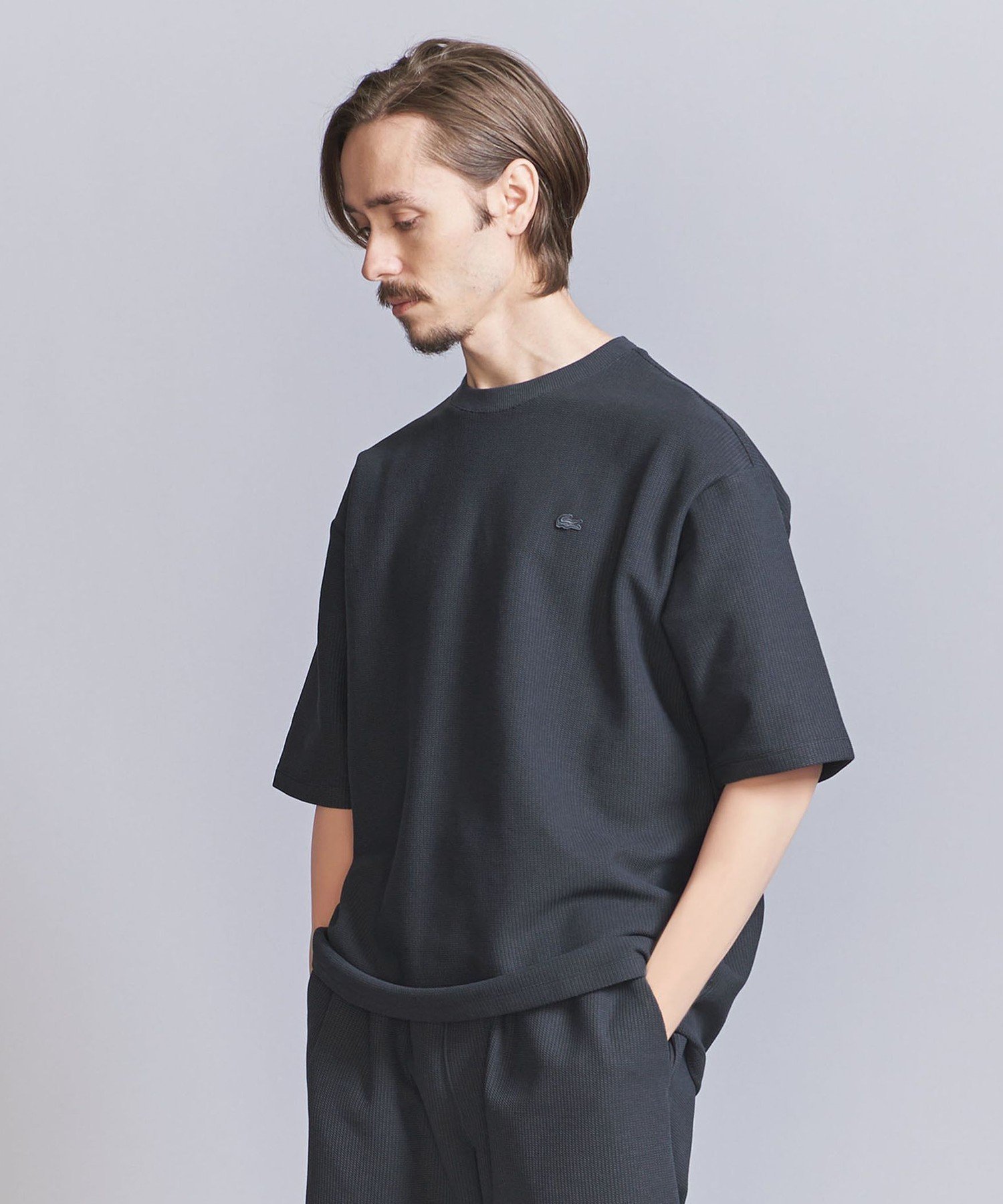 【ビューティ&ユース ユナイテッドアローズ/BEAUTY&YOUTH / UNITED ARROWS / MEN】のLACOSTE for BEAUTY YOUTH 1トーン ショートスリーブ Tシャツ 2 インテリア・キッズ・メンズ・レディースファッション・服の通販 founy(ファニー) 　ファッション　Fashion　メンズファッション　MEN　おすすめ　Recommend　ショーツ　Shorts　ショート　Short　ジャージ　Jersey　スリーブ　Sleeve　セットアップ　Set Up　ラッセル　Russell　エレガント 上品　Elegant　人気　Popularity　今季　This Season　別注　Special Order　定番　Standard　DK.GRAY|ID: prp329100004052343 ipo3291000000027993794