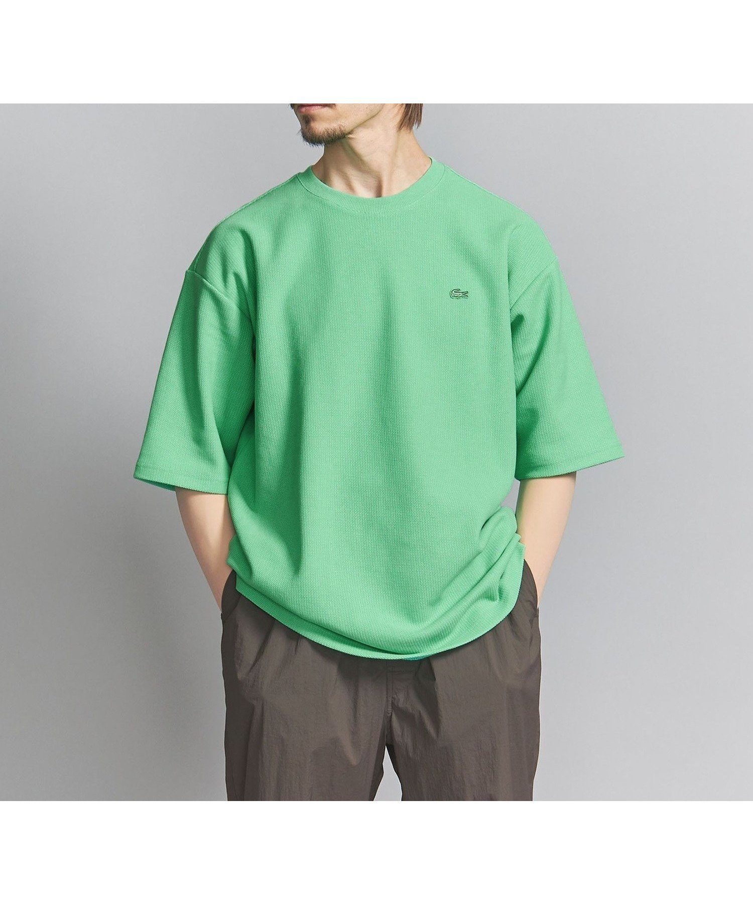 【ビューティ&ユース ユナイテッドアローズ/BEAUTY&YOUTH / UNITED ARROWS / MEN】のLACOSTE for BEAUTY YOUTH 1トーン ショートスリーブ Tシャツ 2 インテリア・キッズ・メンズ・レディースファッション・服の通販 founy(ファニー) 　ファッション　Fashion　メンズファッション　MEN　おすすめ　Recommend　ショーツ　Shorts　ショート　Short　ジャージ　Jersey　スリーブ　Sleeve　セットアップ　Set Up　ラッセル　Russell　エレガント 上品　Elegant　人気　Popularity　今季　This Season　別注　Special Order　定番　Standard　LIME|ID: prp329100004052343 ipo3291000000027993797