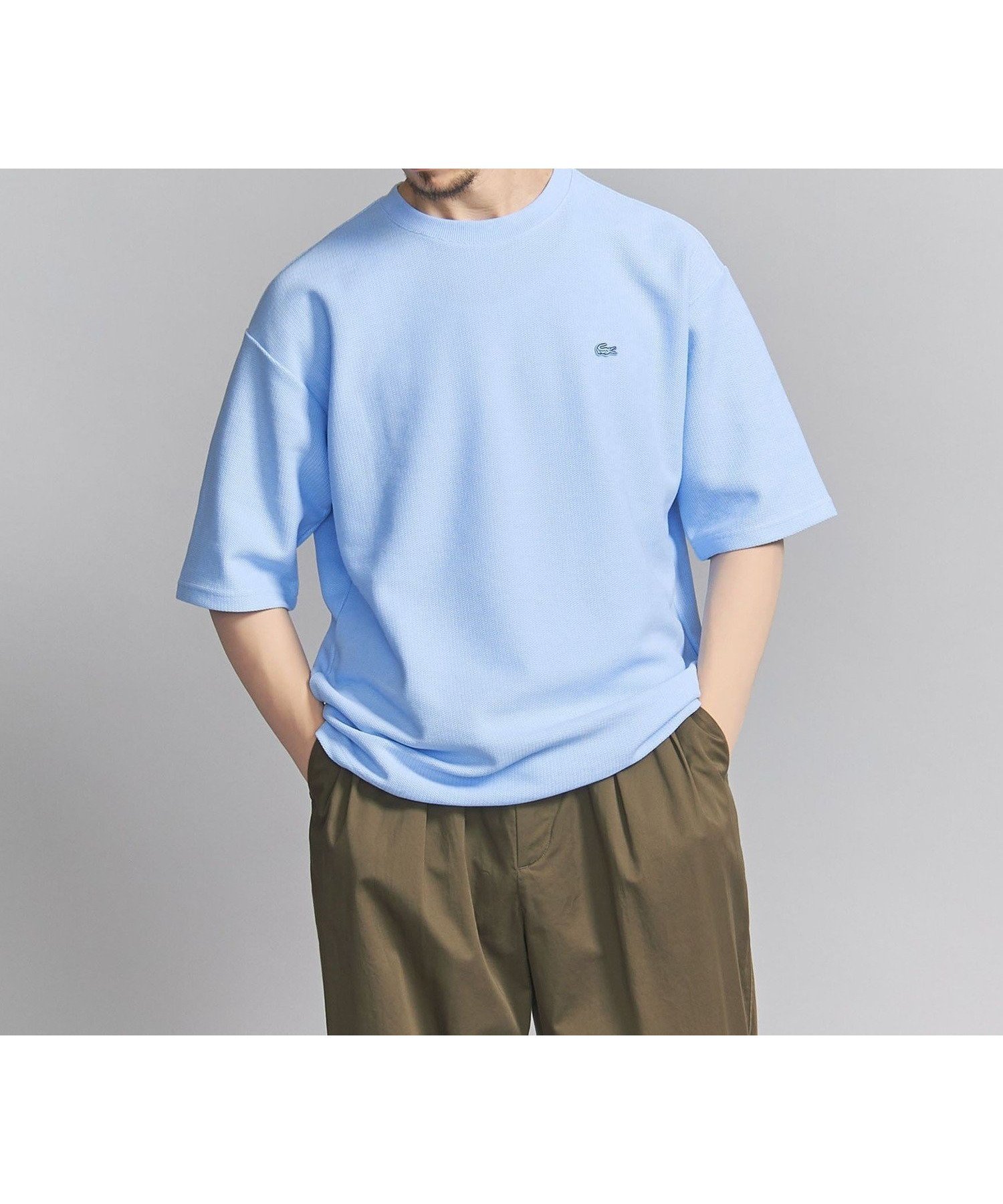 【ビューティ&ユース ユナイテッドアローズ/BEAUTY&YOUTH / UNITED ARROWS / MEN】のLACOSTE for BEAUTY YOUTH 1トーン ショートスリーブ Tシャツ 2 インテリア・キッズ・メンズ・レディースファッション・服の通販 founy(ファニー) 　ファッション　Fashion　メンズファッション　MEN　おすすめ　Recommend　ショーツ　Shorts　ショート　Short　ジャージ　Jersey　スリーブ　Sleeve　セットアップ　Set Up　ラッセル　Russell　エレガント 上品　Elegant　人気　Popularity　今季　This Season　別注　Special Order　定番　Standard　LT.BLUE|ID: prp329100004052343 ipo3291000000027993798