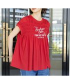 【ニコアンド/niko and】のシャーリングプリントTシャツ レッド30|ID:prp329100004052384