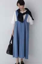 【ヒューマンウーマン/HUMAN WOMAN】の近江晒ジャンパースカート 人気、トレンドファッション・服の通販 founy(ファニー) ファッション Fashion レディースファッション WOMEN スカート Skirt おすすめ Recommend ジャケット Jacket スタンダード Standard セットアップ Set Up プリント Print thumbnail ブルー|ID: prp329100004054556 ipo3291000000027892128