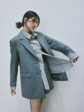 【フレイ アイディー/FRAY I.D】のシングルビッグジャケット 人気、トレンドファッション・服の通販 founy(ファニー) ファッション Fashion レディースファッション WOMEN アウター Coat Outerwear ジャケット Jackets おすすめ Recommend シンプル Simple ジャケット Jacket セットアップ Set Up バランス Balance ビッグ Big ボトム Bottom ポケット Pocket ロング Long |ID:prp329100004055053