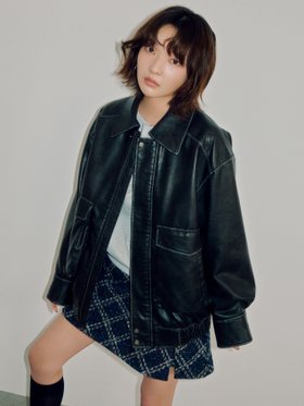 【リリーブラウン/Lily Brown】のヴィンテージレザーブルゾン 人気、トレンドファッション・服の通販 founy(ファニー) ファッション Fashion レディースファッション WOMEN アウター Coat Outerwear ブルゾン Blouson/Jackets トップス・カットソー Tops/Tshirt ベスト/ジレ Gilets/Vests ウォッシュ Wash ジャケット Jacket バランス Balance パッチ Patch フェイクレザー Faux Leather フェミニン Feminine ポケット Pocket ユーズド Used ルーズ Loose ワーク Work ヴィンテージ Vintage 今季 This Season |ID:prp329100004055105