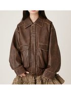 【リリーブラウン/Lily Brown】のヴィンテージレザーブルゾン 人気、トレンドファッション・服の通販 founy(ファニー) ファッション Fashion レディースファッション WOMEN アウター Coat Outerwear ブルゾン Blouson/Jackets トップス・カットソー Tops/Tshirt ベスト/ジレ Gilets/Vests ウォッシュ Wash ジャケット Jacket バランス Balance パッチ Patch フェイクレザー Faux Leather フェミニン Feminine ポケット Pocket ユーズド Used ルーズ Loose ワーク Work ヴィンテージ Vintage 今季 This Season thumbnail BRW[058]|ID: prp329100004055105 ipo3291000000028322810