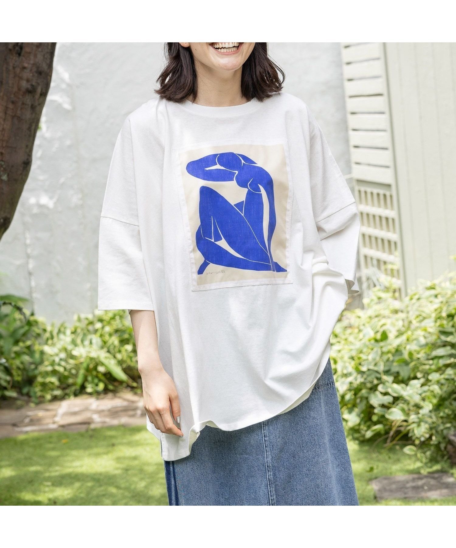 【ニコアンド/niko and】の【Henri Matisse(アンリ・マティス)】マティスアートプリントTシャツ 人気、トレンドファッション・服の通販 founy(ファニー) 　ファッション　Fashion　レディースファッション　WOMEN　トップス・カットソー　Tops/Tshirt　シャツ/ブラウス　Shirts/Blouses　ロング / Tシャツ　T-Shirts　カットソー　Cut And Sew　コレクション　Collection　ショート　Short　スリット　Slit　フランス　France　プリント　Print　おすすめ　Recommend　 other-1|ID: prp329100004055260 ipo3291000000027302188