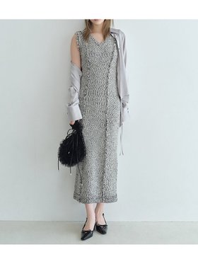 【フレイ アイディー/FRAY I.D】 ツィードフリンジ2wayニットワンピース人気、トレンドファッション・服の通販 founy(ファニー) ファッション Fashion レディースファッション WOMEN ワンピース Dress ニットワンピース Knit Dresses エレガント 上品 Elegant ジップ Zip ツイード Tweed フリンジ Fringe フロント Front ラウンド Round |ID:prp329100004055474