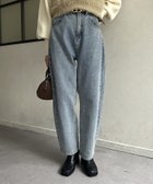 【ゼヴォン/Thevon】の【新色追加/2サイズ展開】カーブデニムパンツ 人気、トレンドファッション・服の通販 founy(ファニー) ファッション Fashion レディースファッション WOMEN パンツ Pants デニムパンツ Denim Pants おすすめ Recommend シンプル Simple ジーンズ Jeans デニム Denim トレンド Trend リブニット Rib Knit ワイド Wide thumbnail ブルー|ID: prp329100004056363 ipo3291000000029543970