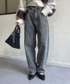 【ゼヴォン/Thevon】の【新色追加/2サイズ展開】カーブデニムパンツ 人気、トレンドファッション・服の通販 founy(ファニー) ファッション Fashion レディースファッション WOMEN パンツ Pants デニムパンツ Denim Pants おすすめ Recommend シンプル Simple ジーンズ Jeans デニム Denim トレンド Trend リブニット Rib Knit ワイド Wide thumbnail ブラック|ID: prp329100004056363 ipo3291000000029543978