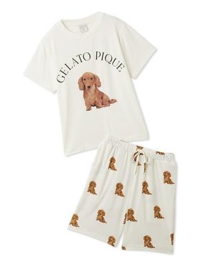 【ジェラート ピケ/gelato pique / KIDS】の【JUNIOR】 DOG柄Tシャツ ショートパンツセット 人気、トレンドファッション・服の通販 founy(ファニー) ファッション Fashion キッズファッション KIDS ボトムス Bottoms/Kids イラスト Illustration ショート Short セットアップ Set Up プリント Print ワンポイント One Point 犬 Dog |ID:prp329100004056677