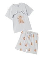 【ジェラート ピケ/gelato pique / KIDS】の【JUNIOR】 DOG柄Tシャツ ショートパンツセット 人気、トレンドファッション・服の通販 founy(ファニー) ファッション Fashion キッズファッション KIDS ボトムス Bottoms/Kids イラスト Illustration ショート Short セットアップ Set Up プリント Print ワンポイント One Point 犬 Dog thumbnail LGRY[005]|ID: prp329100004056677 ipo3291000000028417190