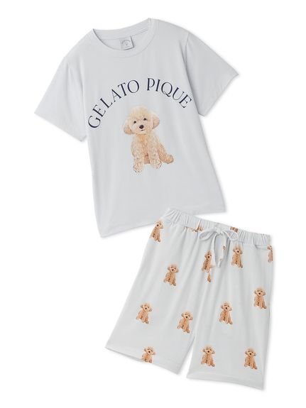 【ジェラート ピケ/gelato pique / KIDS】の【JUNIOR】 DOG柄Tシャツ ショートパンツセット インテリア・キッズ・メンズ・レディースファッション・服の通販 founy(ファニー) 　ファッション　Fashion　キッズファッション　KIDS　ボトムス　Bottoms/Kids　イラスト　Illustration　ショート　Short　セットアップ　Set Up　プリント　Print　ワンポイント　One Point　犬　Dog　LGRY[005]|ID: prp329100004056677 ipo3291000000028417190