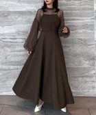 【ジュノア/JUNOAH】のチュールボレロ+キャミワンピースセット ダークブラウン|ID: prp329100004056991 ipo3291000000031965542