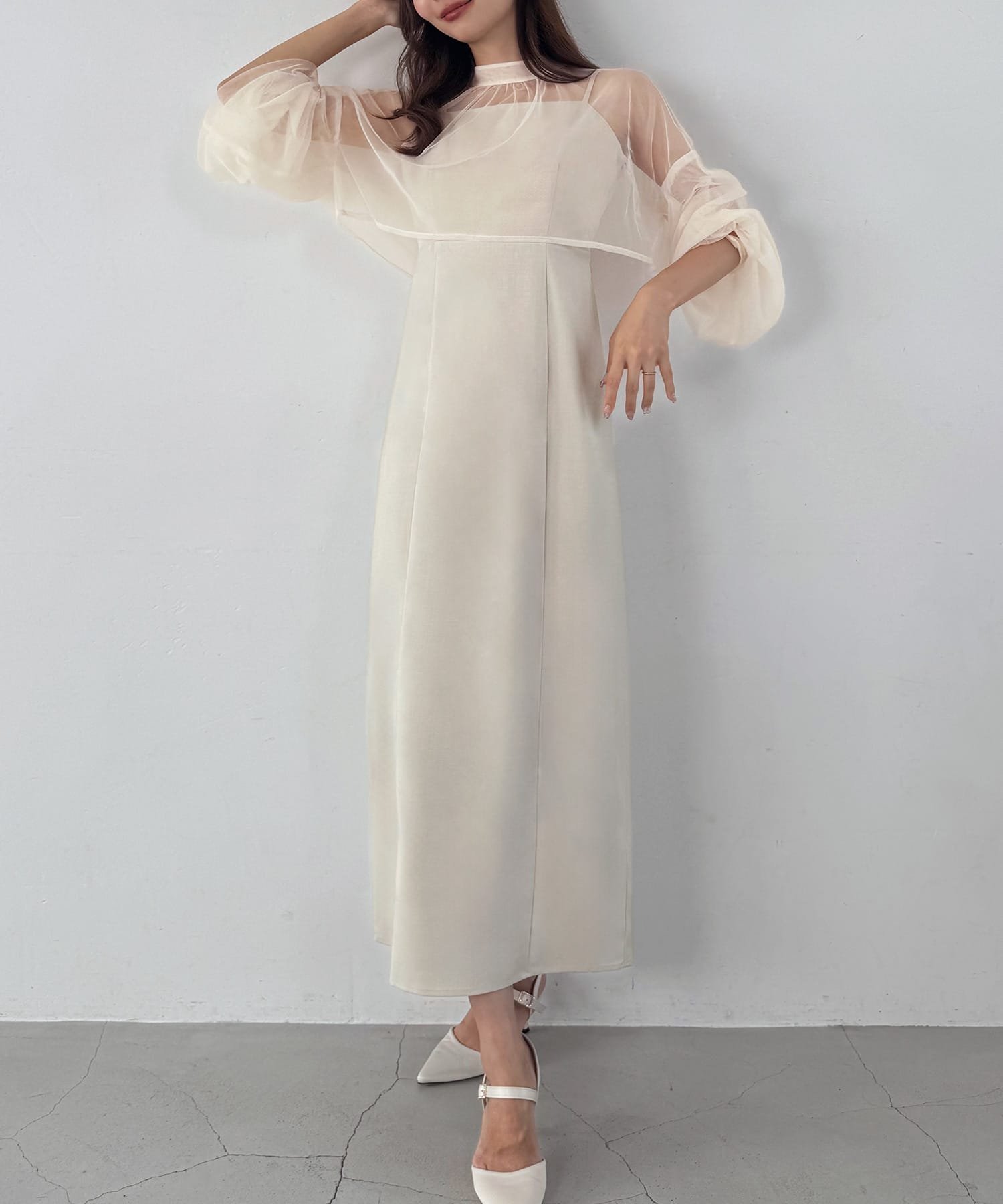 【ジュノア/JUNOAH】のチュールボレロ+キャミワンピースセット インテリア・キッズ・メンズ・レディースファッション・服の通販 founy(ファニー) 　ファッション　Fashion　レディースファッション　WOMEN　アウター　Coat Outerwear　ボレロ　Bolero jackets　ワンピース　Dress　キャミワンピース　No Sleeve Dresses　ボレロ　Bolero　Aアイボリー|ID: prp329100004056991 ipo3291000000032262111