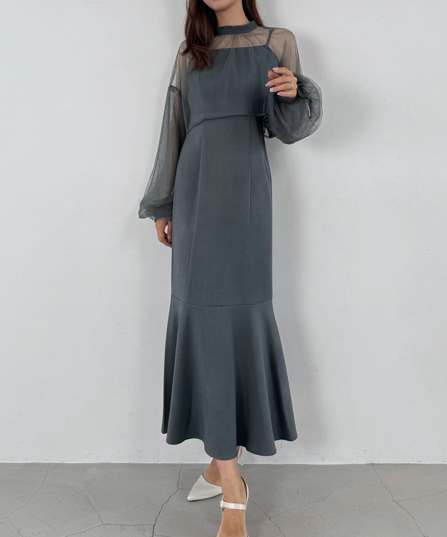 【ジュノア/JUNOAH】のチュールボレロ+キャミワンピースセット インテリア・キッズ・メンズ・レディースファッション・服の通販 founy(ファニー) 　ファッション　Fashion　レディースファッション　WOMEN　アウター　Coat Outerwear　ボレロ　Bolero jackets　ワンピース　Dress　キャミワンピース　No Sleeve Dresses　ボレロ　Bolero　Bダークグレー|ID: prp329100004056991 ipo3291000000032262116