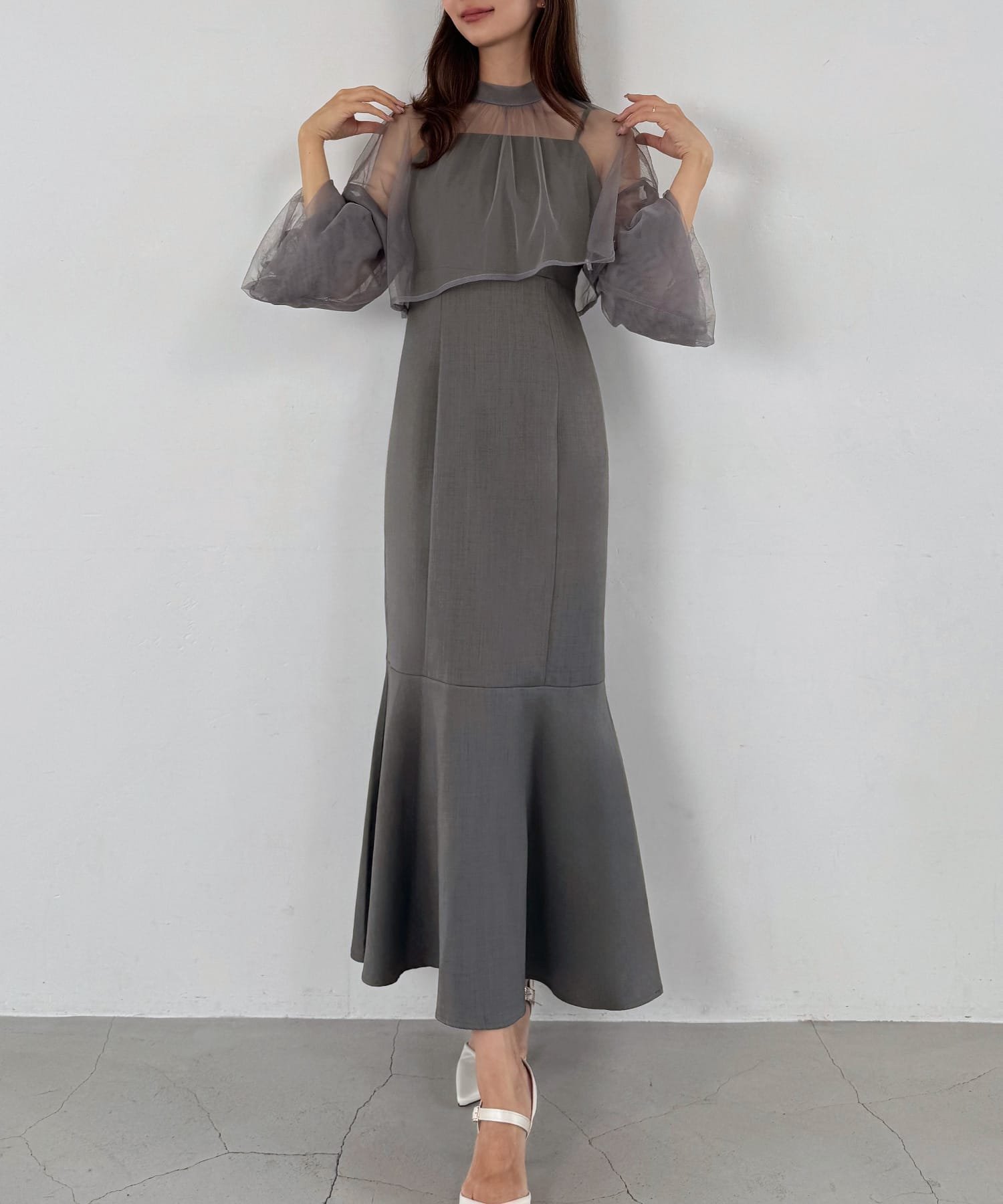 【ジュノア/JUNOAH】のチュールボレロ+キャミワンピースセット インテリア・キッズ・メンズ・レディースファッション・服の通販 founy(ファニー) 　ファッション　Fashion　レディースファッション　WOMEN　アウター　Coat Outerwear　ボレロ　Bolero jackets　ワンピース　Dress　キャミワンピース　No Sleeve Dresses　ボレロ　Bolero　Bグレー|ID: prp329100004056991 ipo3291000000032262117