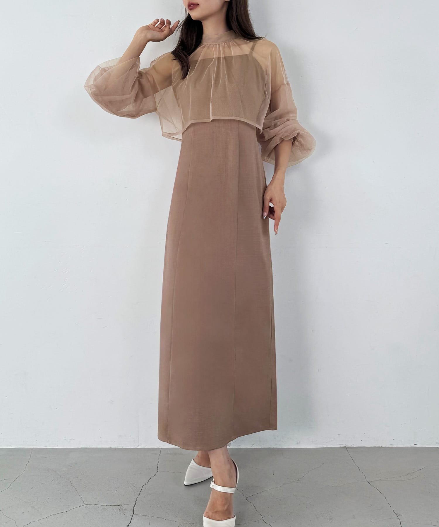 【ジュノア/JUNOAH】のチュールボレロ+キャミワンピースセット インテリア・キッズ・メンズ・レディースファッション・服の通販 founy(ファニー) ファッション Fashion レディースファッション Fashion for Women アウター Coat / Outerwear Collection ボレロ・ショート丈ジャケット / ドレス羽織りに Boleros & Short Jackets ワンピース Dresses キャミソールワンピース Camisole Dresses ボレロ Bolero, Short Cardigan Aピンクベージュ|ID: prp329100004056991 ipo3291000000033674761