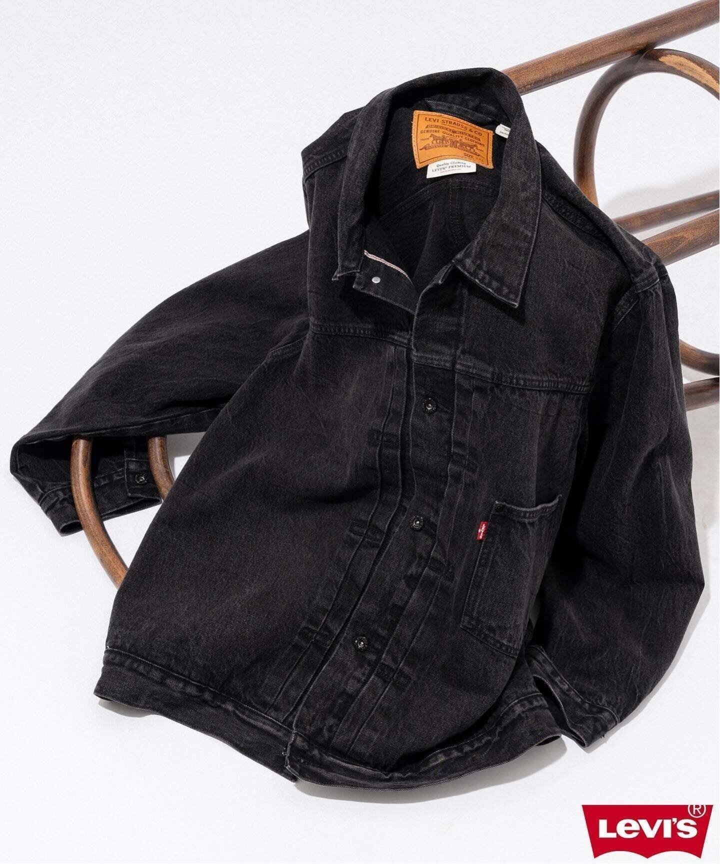 【エディフィス/EDIFICE / MEN】のLevi s(リーバイス) 30th 別注 Type 1 Trucker Jacket BLACK 人気、トレンドファッション・服の通販 founy(ファニー) 　ファッション　Fashion　メンズファッション　MEN　ヴィンテージ　Vintage　ダブル　Double　フィット　Fit　プリーツ　Pleats　ポケット　Pocket　別注　Special Order　ユーズド　Used　リアル　Real　 other-1|ID: prp329100004057199 ipo3291000000028518581