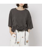 【ニコアンド/niko and】のシャーリングアレンジフレアTシャツ チャコール18|ID:prp329100004057553