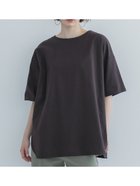 【コカ/COCA】のサイドスリット5分袖コットンTシャツ Charcoal|ID:prp329100004058592