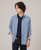 【タケオキクチ/TAKEO KIKUCHI / MEN】の【抗菌防臭/7分袖】サッカージャージ ストライプシャツ ブルー|ID: prp329100004061306 ipo3291000000027556450