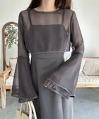 【ジュノア/JUNOAH】のフレアスリーブボレロ+キャミワンピース チャコール|ID: prp329100004064030 ipo3291000000027516068