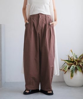 【ローリーズファーム/LOWRYS FARM】 コットンタックワイドパンツ人気、トレンドファッション・服の通販 founy(ファニー) ファッション Fashion レディースファッション WOMEN パンツ Pants おすすめ Recommend コンパクト Compact ビスチェ Bustier フロント Front ミュール Mule ワイド Wide |ID:prp329100004064486