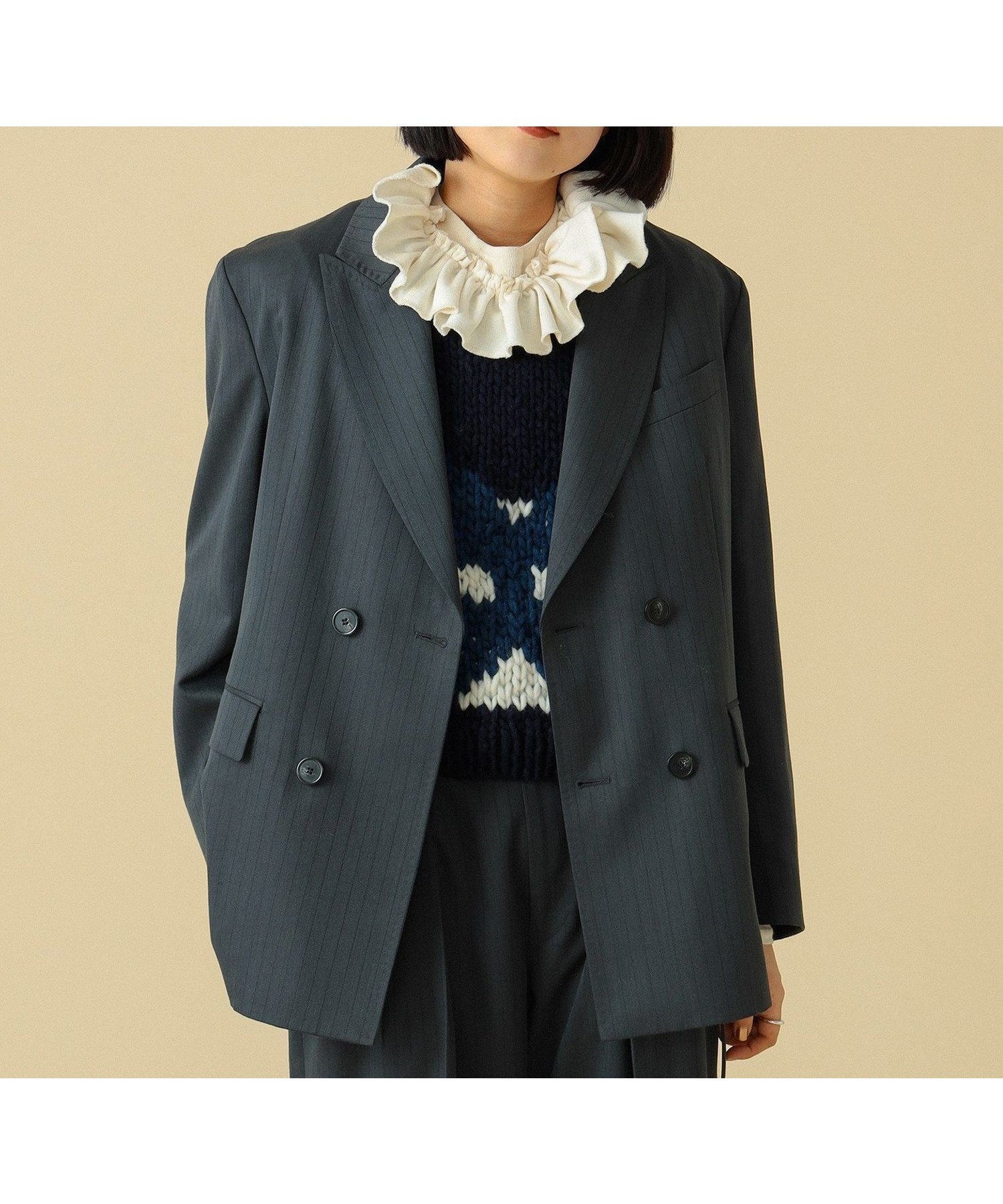 【ビームス ウイメン/BEAMS】のmaturely / ダブル ブレステッド ジャケット 人気、トレンドファッション・服の通販 founy(ファニー) 　ファッション　Fashion　レディースファッション　WOMEN　アウター　Coat Outerwear　ジャケット　Jackets　おすすめ　Recommend　ジャケット　Jacket　スウェット　Sweat　スラックス　Slacks　セットアップ　Set Up　ダブル　Double　デニム　Denim　トレンド　Trend　リラックス　Relax　無地　Plain Color　 other-1|ID: prp329100004065255 ipo3291000000027864273