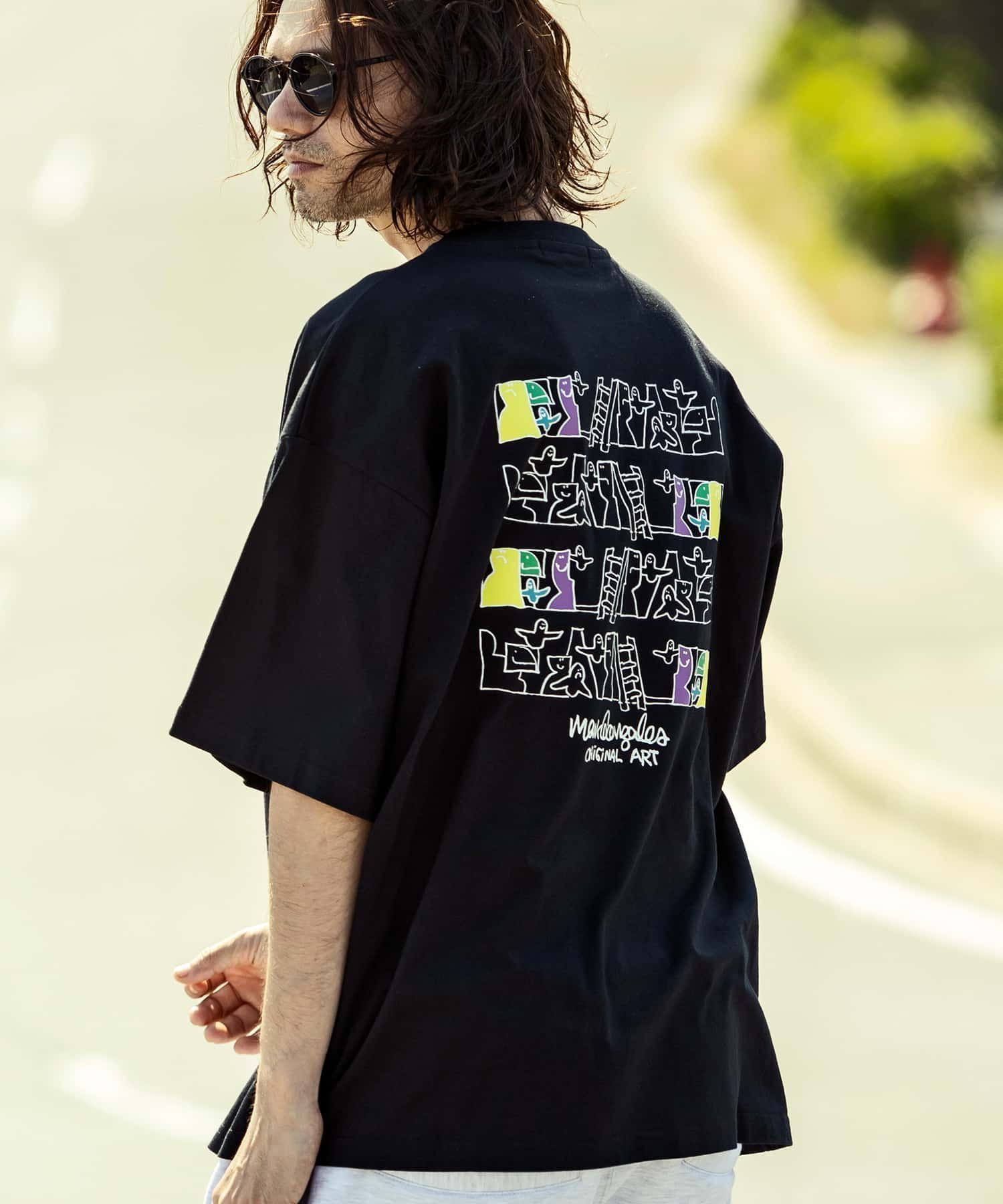 【シフォン/SHIFFON / MEN】のMark Gonzales/バックプリント半袖Tシャツ/5type/6colors インテリア・キッズ・メンズ・レディースファッション・服の通販 founy(ファニー) 　ファッション　Fashion　メンズファッション　MEN　吸水　Water Absorption　シンプル　Simple　ファブリック　Fabric　プリント　Print　ボトム　Bottom　半袖　Short Sleeve　ワイド　Wide　おすすめ　Recommend　black B|ID: prp329100004067328 ipo3291000000028676353