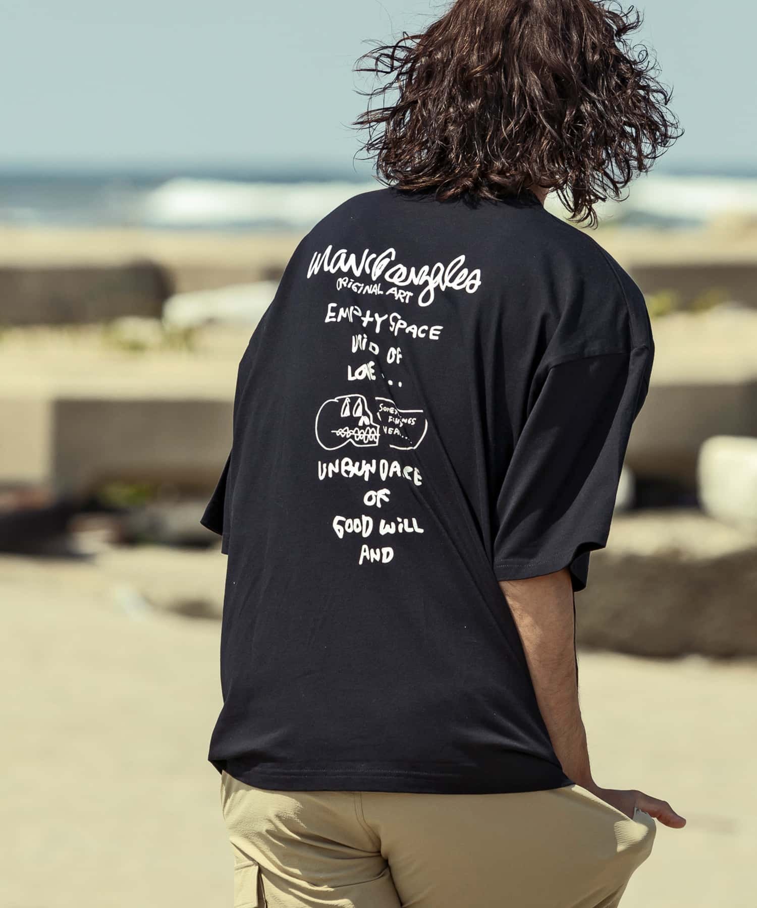 【シフォン/SHIFFON / MEN】のMark Gonzales/バックプリント半袖Tシャツ/5type/6colors インテリア・キッズ・メンズ・レディースファッション・服の通販 founy(ファニー) 　ファッション　Fashion　メンズファッション　MEN　吸水　Water Absorption　シンプル　Simple　ファブリック　Fabric　プリント　Print　ボトム　Bottom　半袖　Short Sleeve　ワイド　Wide　おすすめ　Recommend　black E|ID: prp329100004067328 ipo3291000000028676356