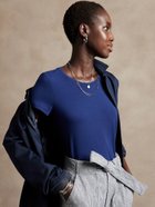 【バナナリパブリック ファクトリーストア/BANANA REPUBLIC FACTORY STORE】のBANANA REPUBLIC FACTORY STORE タイムレスクルーネックTシャツ 人気、トレンドファッション・服の通販 founy(ファニー) ファッション Fashion レディースファッション WOMEN トップス・カットソー Tops/Tshirt シャツ/ブラウス Shirts/Blouses ロング / Tシャツ T-Shirts ストレート Straight フィット Fit 半袖 Short Sleeve thumbnail COBALT|ID: prp329100004067634 ipo3291000000029543163