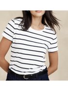 【バナナリパブリック ファクトリーストア/BANANA REPUBLIC FACTORY STORE】のBANANA REPUBLIC FACTORY STORE タイムレスクルーネックTシャツ 人気、トレンドファッション・服の通販 founy(ファニー) ファッション Fashion レディースファッション WOMEN トップス・カットソー Tops/Tshirt シャツ/ブラウス Shirts/Blouses ロング / Tシャツ T-Shirts ストレート Straight フィット Fit 半袖 Short Sleeve thumbnail WHITE_WITH_NAVY_STRIPE|ID: prp329100004067634 ipo3291000000029543171