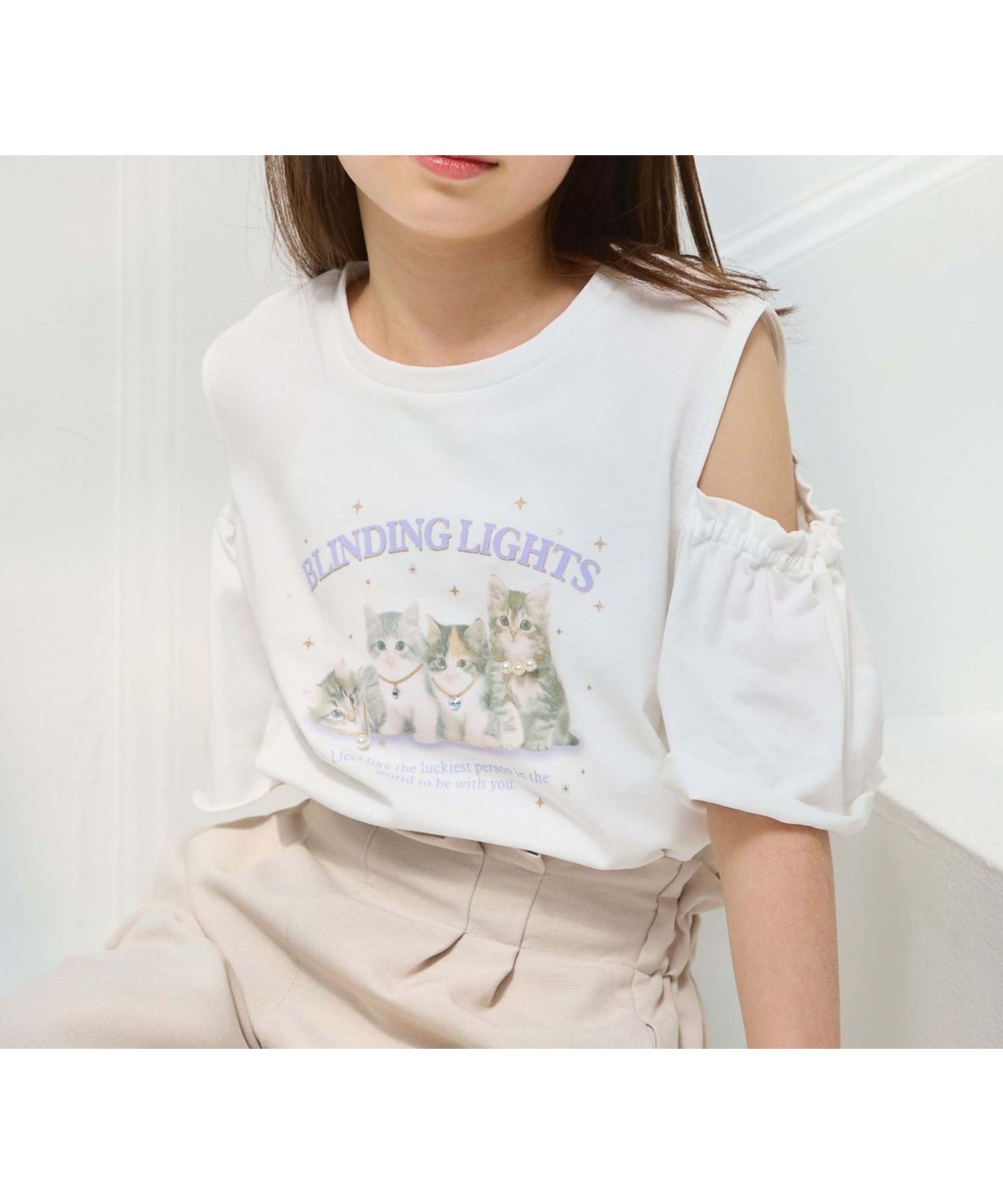 【グローバルワーク/GLOBAL WORK / KIDS】のヘビロッTEE肩あきモチーフ/キッズ/109523 人気、トレンドファッション・服の通販 founy(ファニー) 　ファッション　Fashion　キッズファッション　KIDS　カーゴパンツ　Cargo Pants　ガーリー　Girly　グラフィック　Graphic　ネックレス　Necklace　パール　Pearl　ビジュー　Bijou　プリーツ　Pleats　モチーフ　Motif　人気　Popularity　吸水　Water Absorption　楽ちん　Easy　猫　Cat　 other-1|ID: prp329100004068185 ipo3291000000027690705