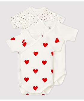 【プチバトー/PETIT BATEAU / KIDS】のハートプリント半袖あわせボディ3枚組 人気、トレンドファッション・服の通販 founy(ファニー) ファッション Fashion キッズファッション KIDS おすすめ Recommend ギフト プレゼント Gift Present シンプル Simple プリント Print 半袖 Short Sleeve |ID:prp329100004068241